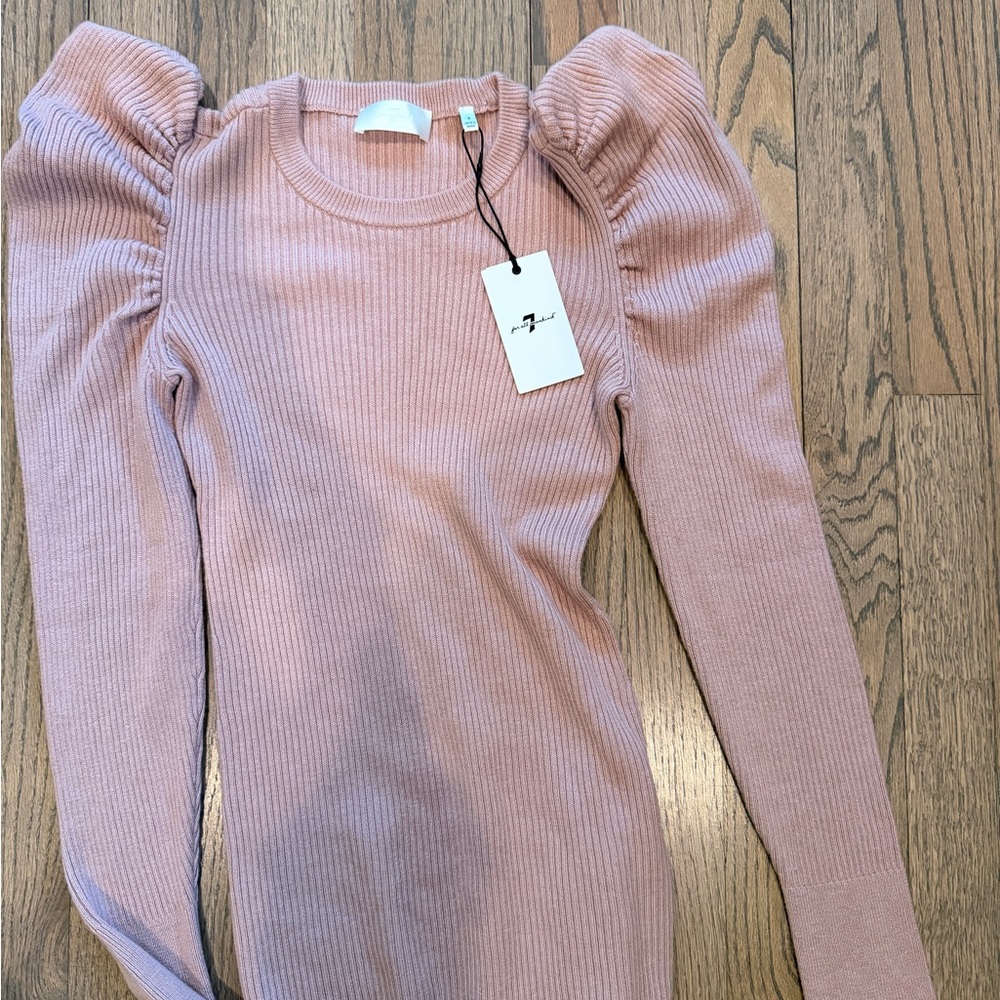 7 For All Mankind Pink Crew Neck Sweater